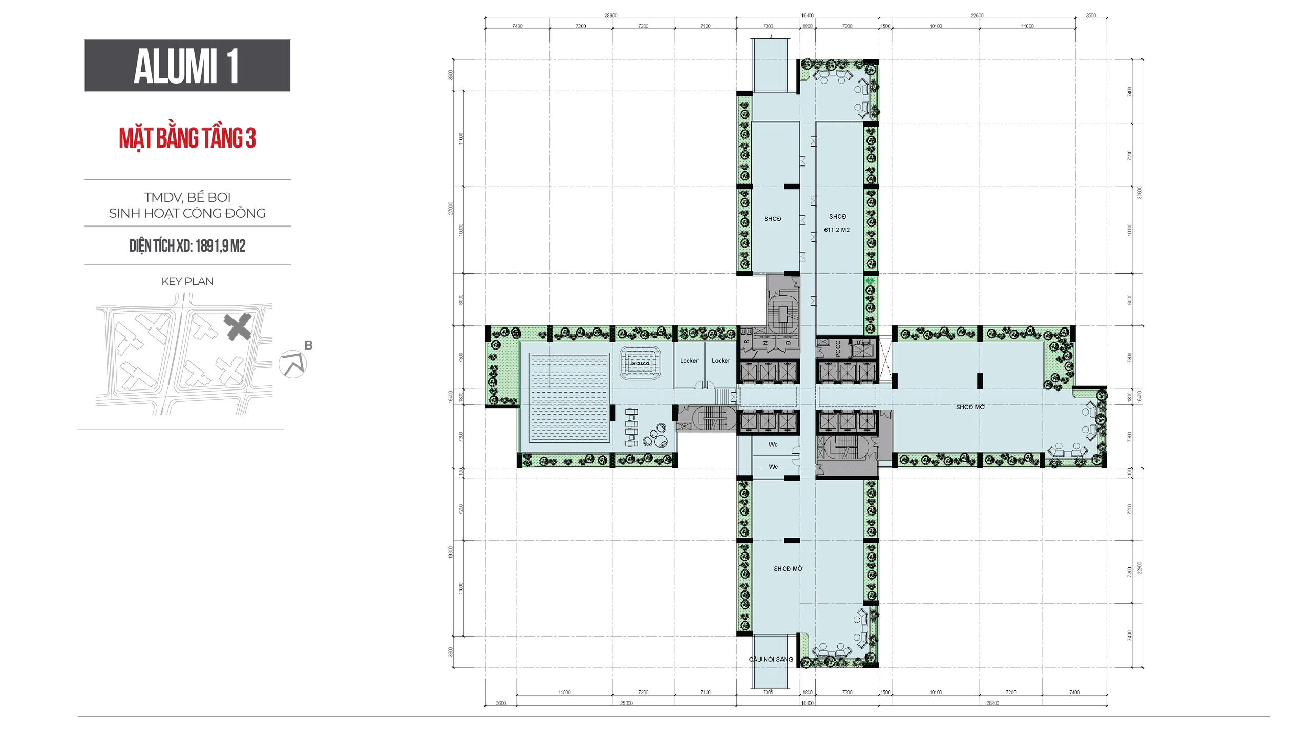 Layout Alumi 1 mặt bằng tầng 3