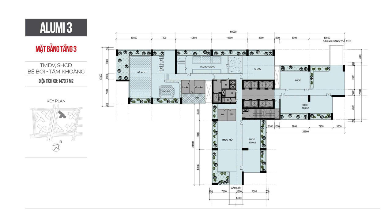 Layout Alumi 3 mặt bằng tầng 3